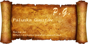 Paluska Gusztáv névjegykártya